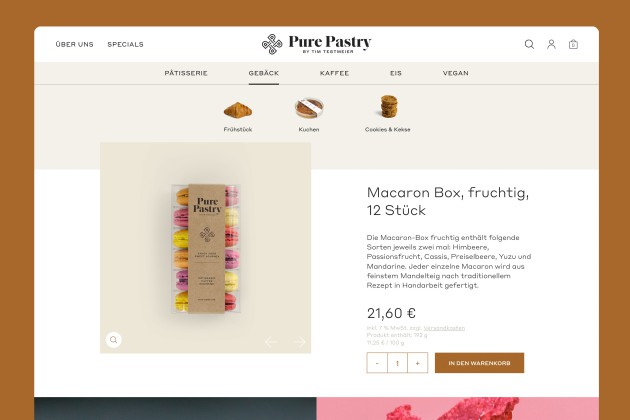 New online shop for Pure Pastry