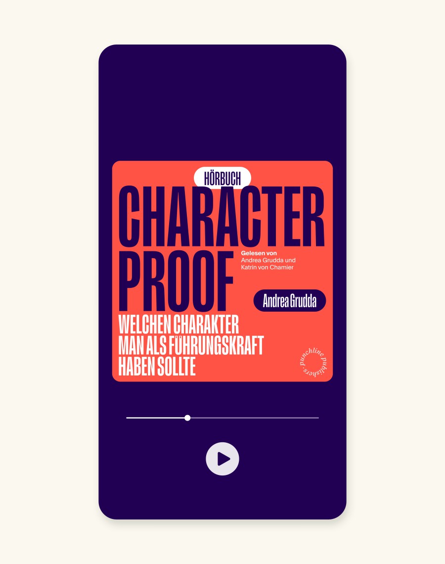 Corporate Design umgesetzt für das „Character Proof“ Hörbuchcover 