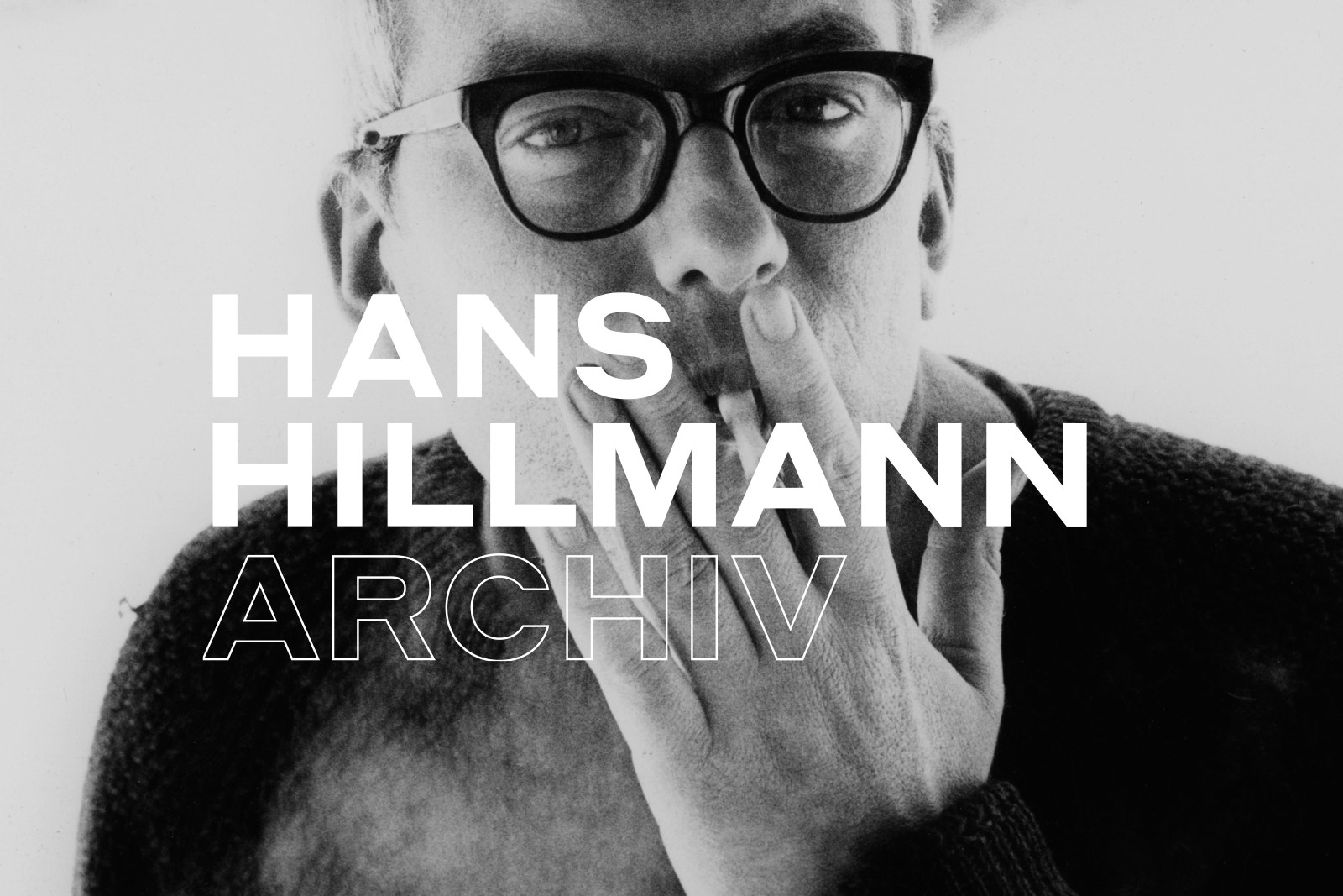 Hans Hillmann Portrait mit Typo &bdquo;Hans Hillmann Archiv&ldquo;