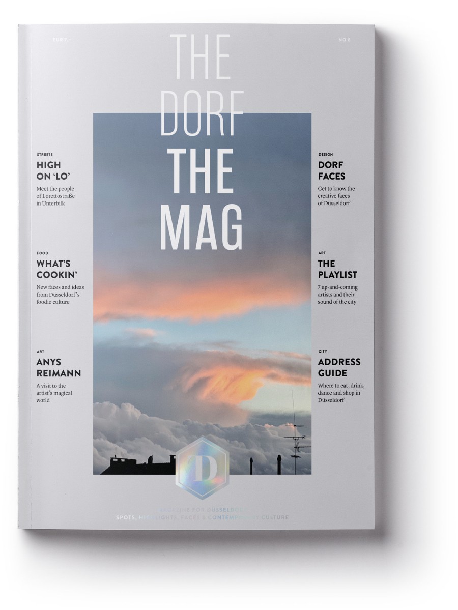 THE DORF THE MAG Issue 8 from 2025 in silver with a photograph of the evening sky